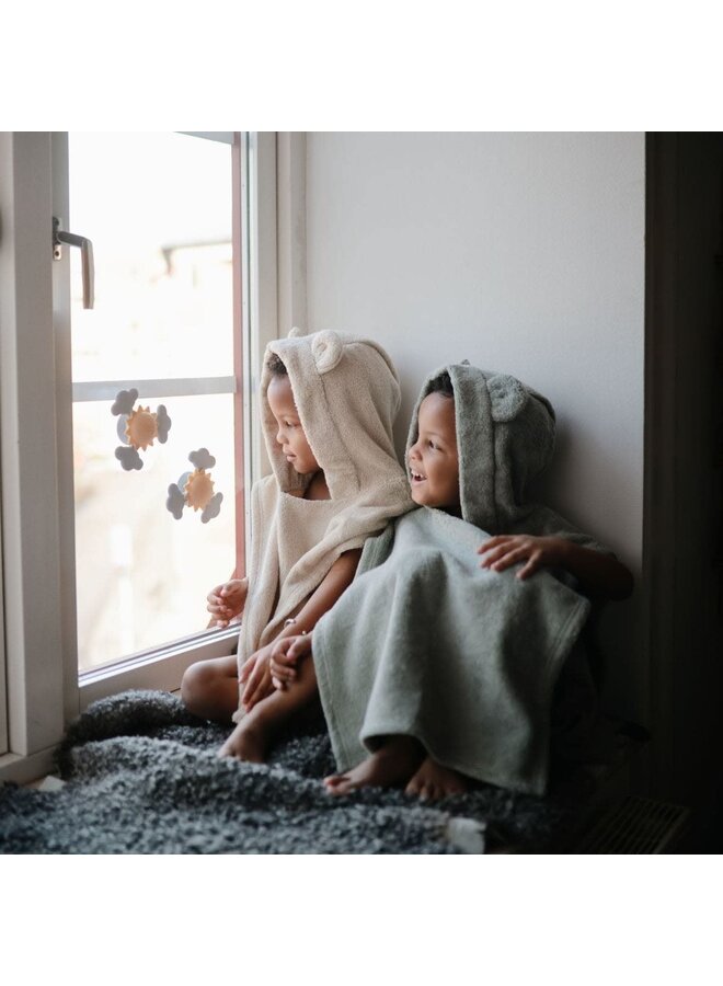 Bear Poncho Towel - Fog - Mushie
