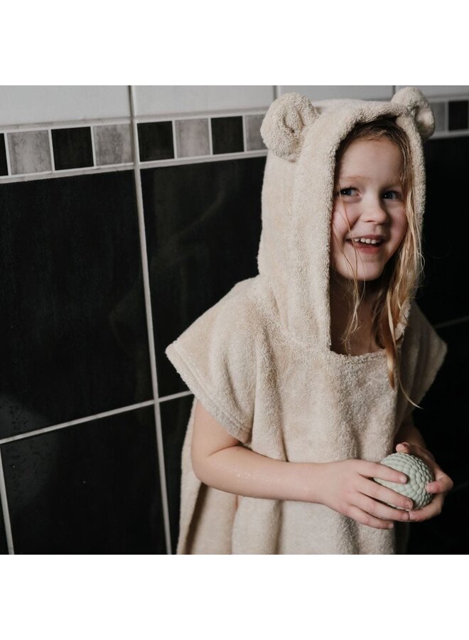 Bear Poncho Towel - Fog - Mushie