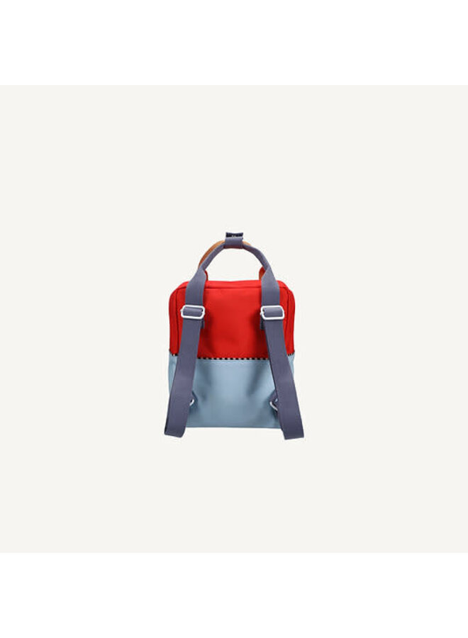 Rugzak Small - Colourblocking - Red hat + Zissou Blue - Sticky Lemon