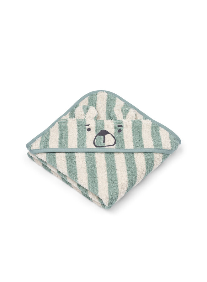 Albert Hooded Towel - Peppermint / creme de la creme - Liewood