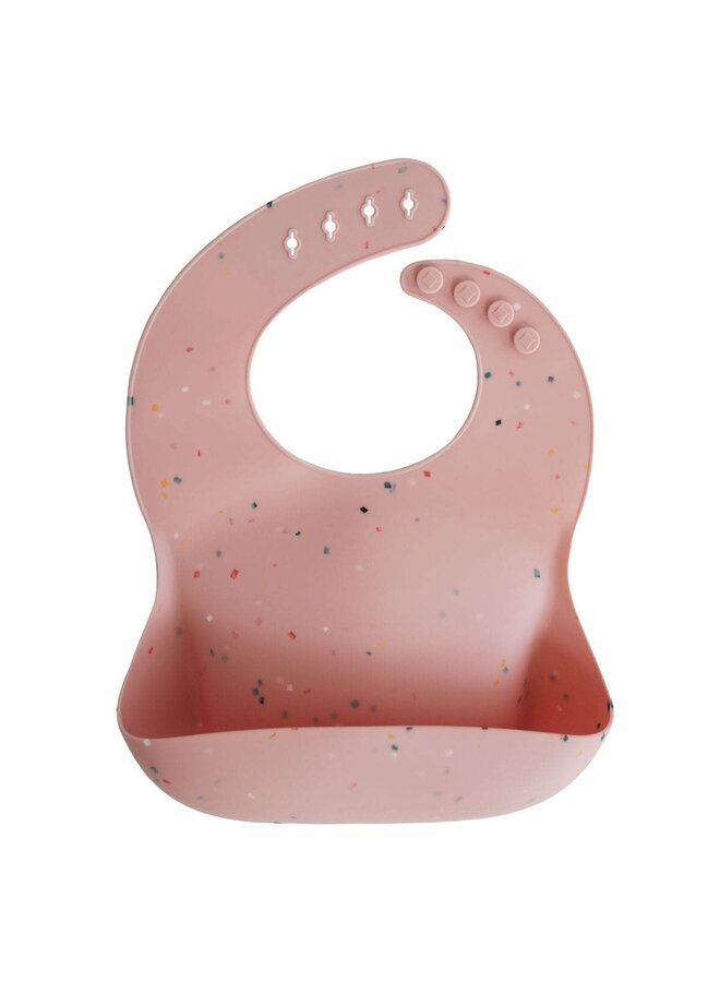 Silicone Bib - Powder Pink Confetti - Mushie