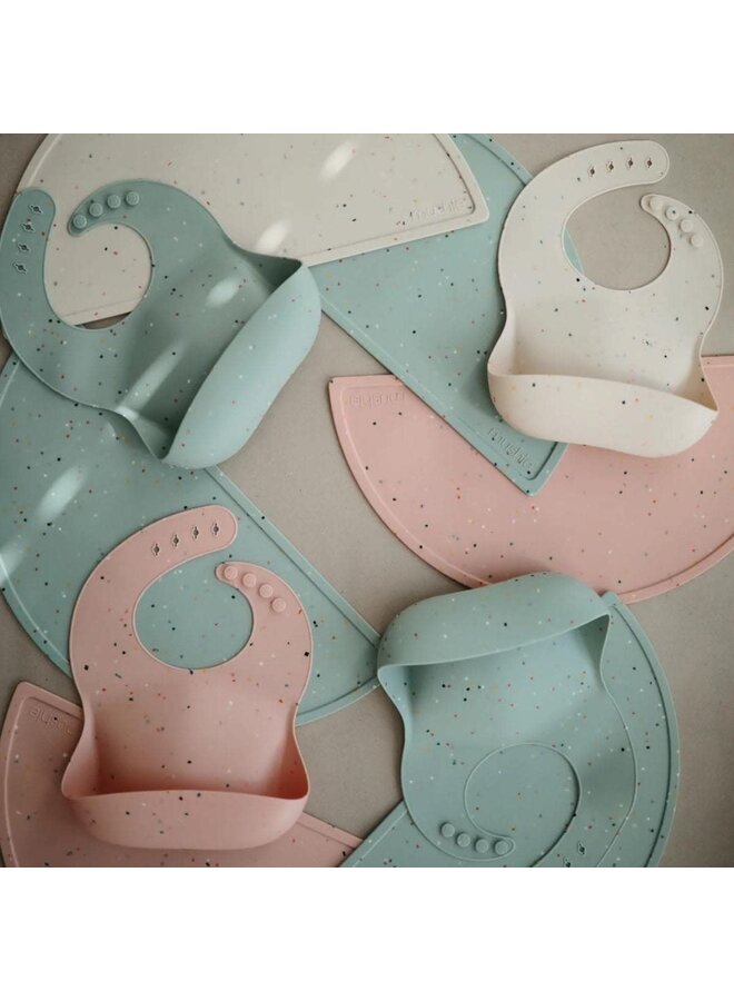Silicone Bib - Powder Pink Confetti - Mushie