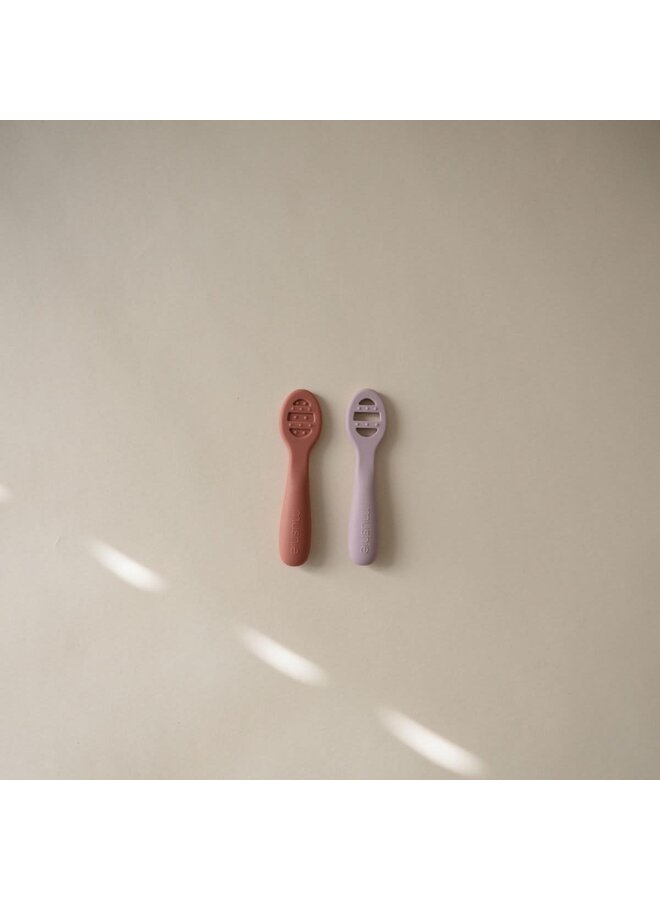 First Feeding Baby Spoons - Rose/Lila - Mushie