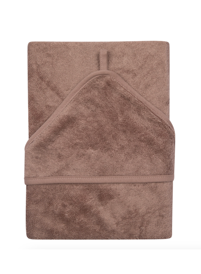 Hooded towel (74x74) - Mellow Mauve - Timboo