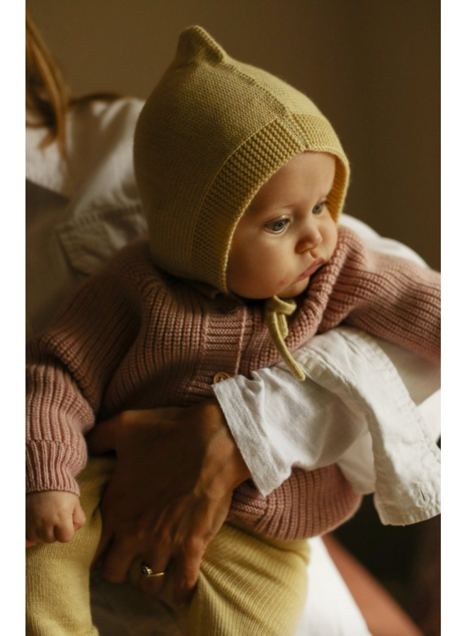 Pixie Bonnet Isidor - Light Yellow - M (4-12M) - HVID