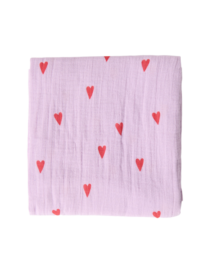 Tetradoek L - 120x120 - Lilac Hearts - Studio Noos