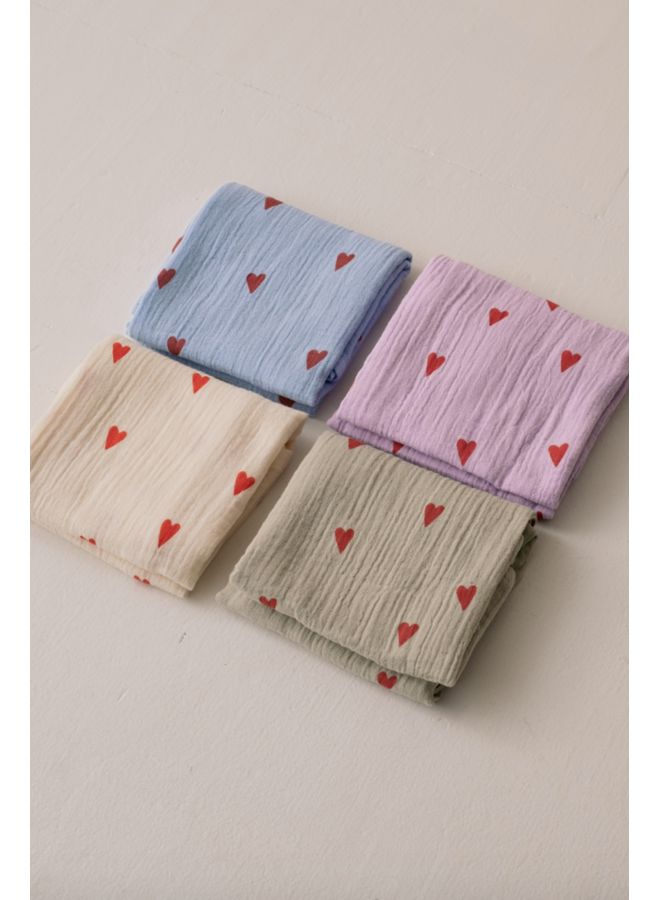 Tetradoek L - 120x120 - Lilac Hearts - Studio Noos