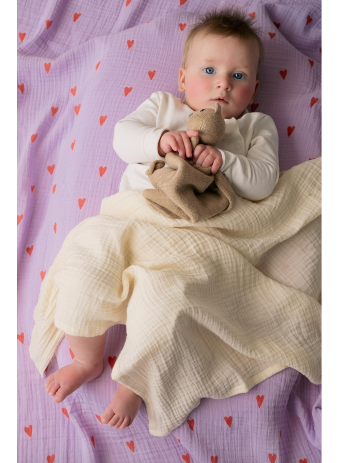 Tetradoek L - 120x120 - Lilac Hearts - Studio Noos