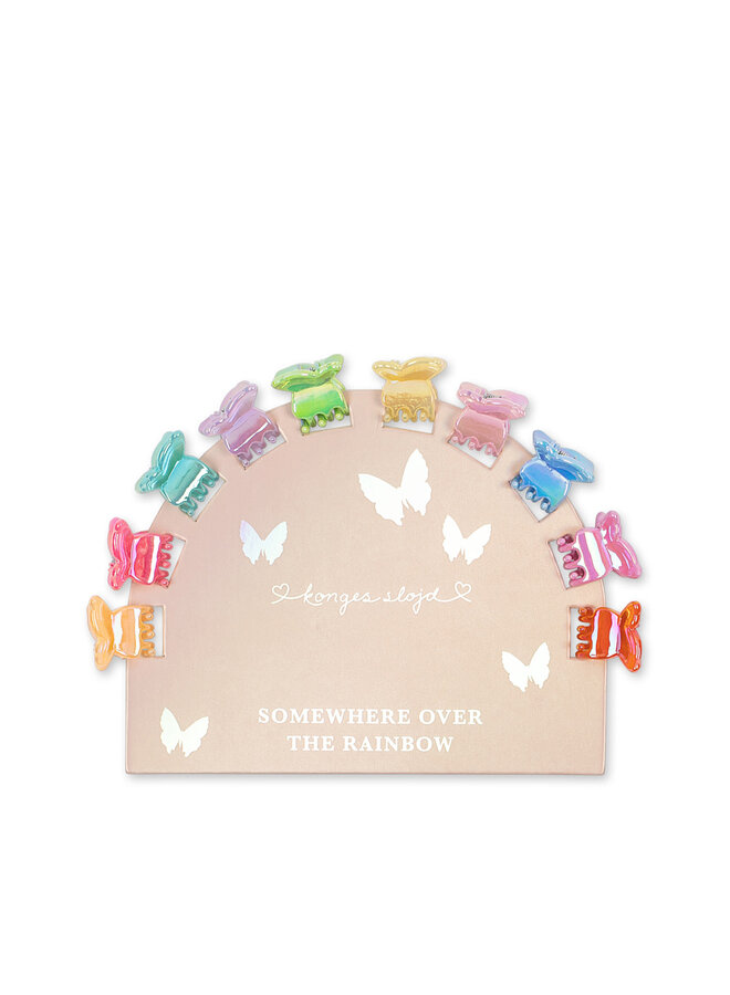 10 Pack Mini Butterfly Hair Claws - Multi - Konges Slojd