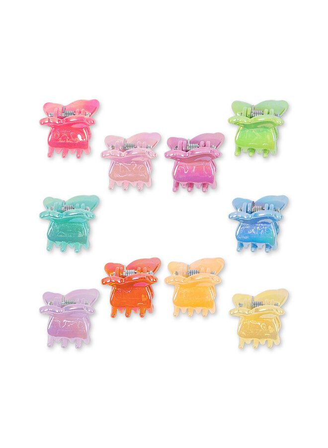 10 Pack Mini Butterfly Hair Claws - Multi - Konges Slojd