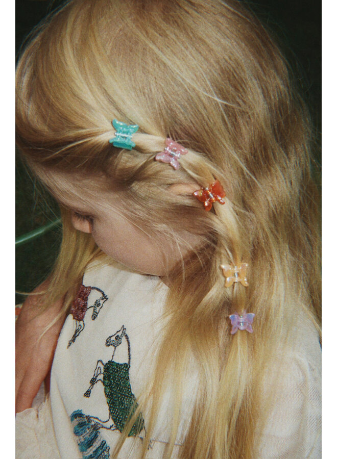 10 Pack Mini Butterfly Hair Claws - Multi - Konges Slojd