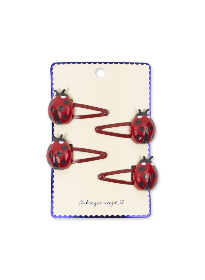 Ladybug 4 Pack Hair Clips - Konges Slojd