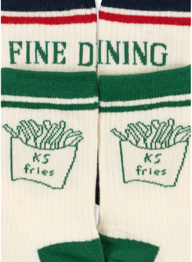 2 Pack Rib Fries Socks - Fine Dining - Konges Slojd