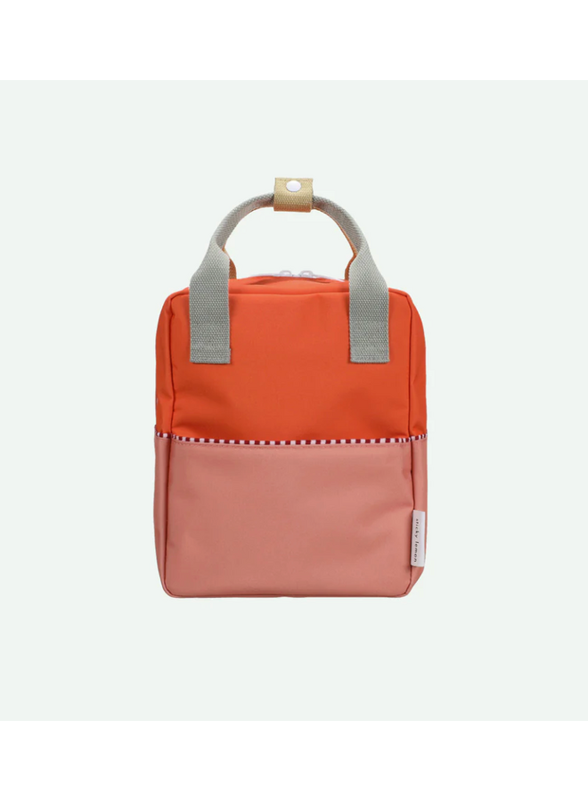 Rugzak Small - Colourblocking - Lifeboy Orange + Coral Pink - Sticky Lemon