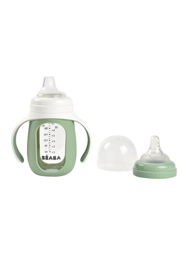 Training Glazen Fles 210ml - Sage Green - Beaba