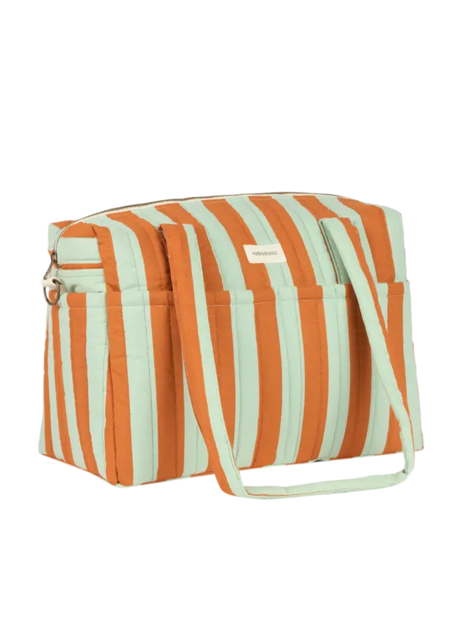 Stroller Bag Stories Limited - Green Orange Stripes - Nobodinoz