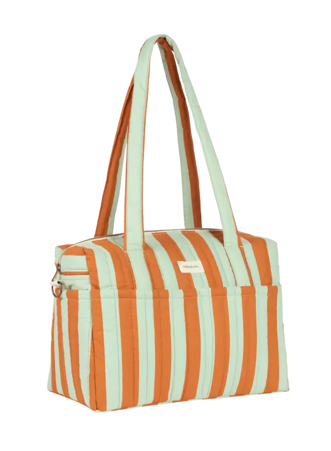 Stroller Bag Stories Limited - Green Orange Stripes - Nobodinoz