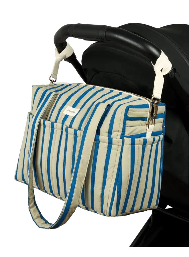 Stroller Bag Stories Limited - Green Blue Stripes - Nobodinoz