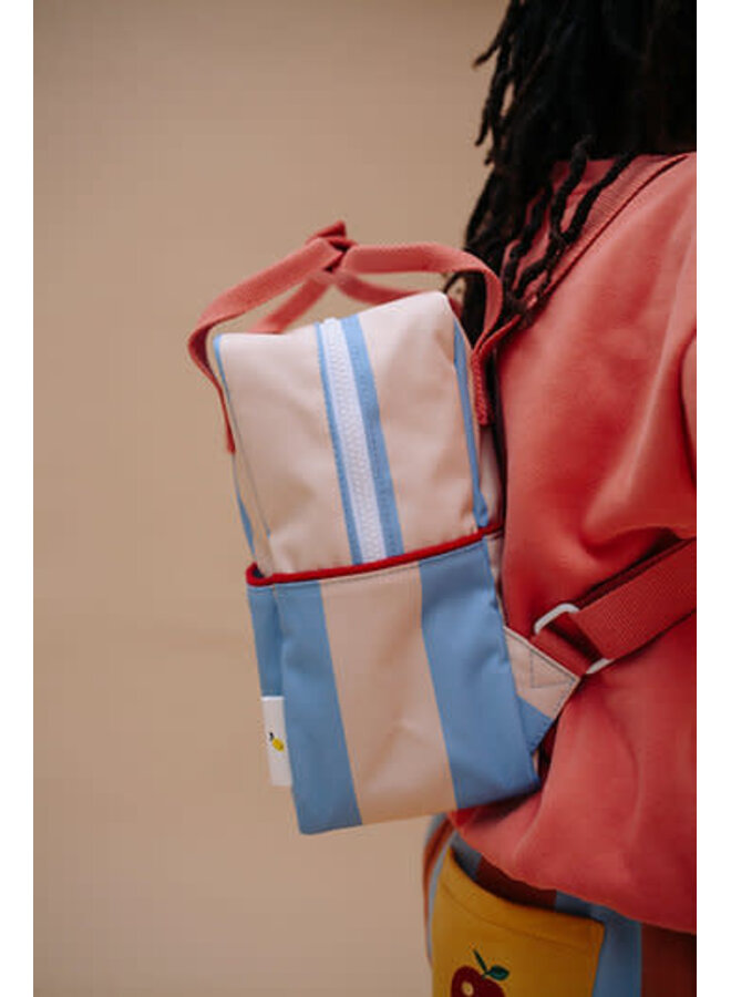 Rugzak Small - Stripes Cloud Blue Beige - Sticky Lemon