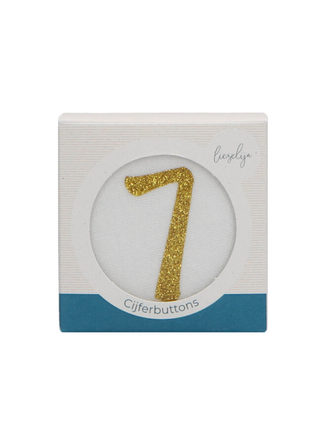 Cijferbuttons verjaardagskroon  - Goud - 7 tot 10 - Liezelijn