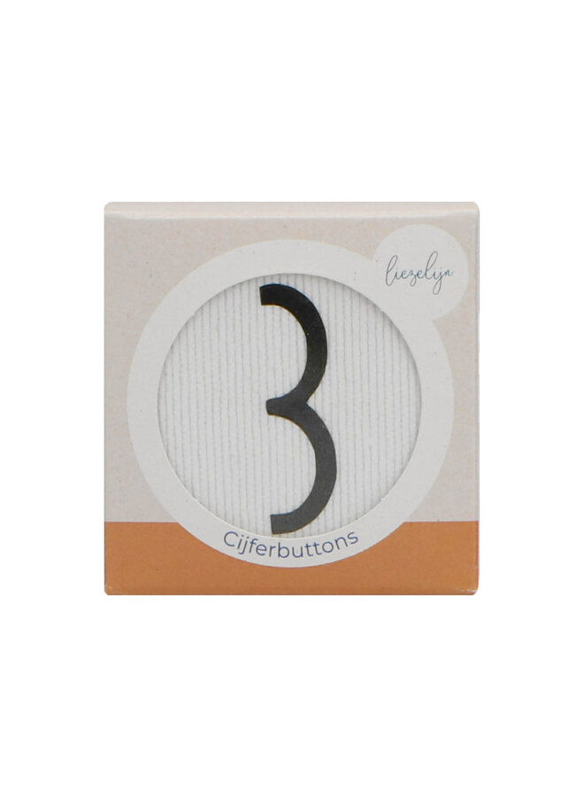 Cijferbuttons verjaardagskroon - Olijf - 3 tot 6 - Liezelijn