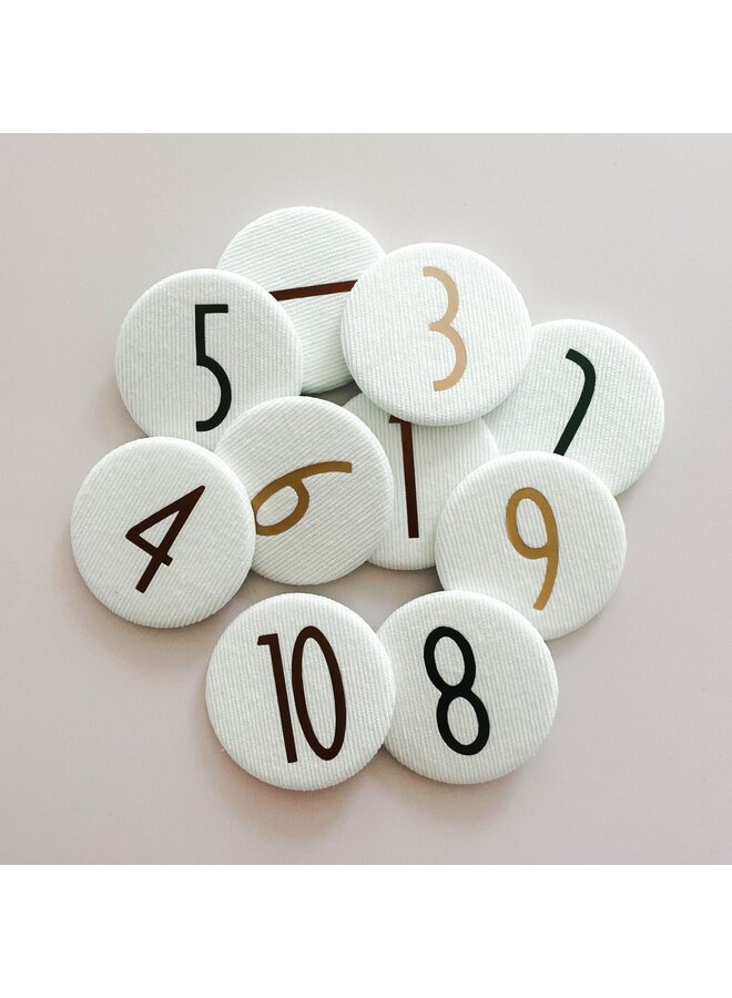 Cijferbuttons verjaardagskroon - Olijf - 3 tot 6 - Liezelijn