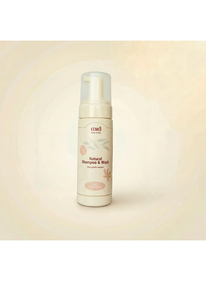Natural Shampoo & Wash Mousse - Baby & Kids - Kenko