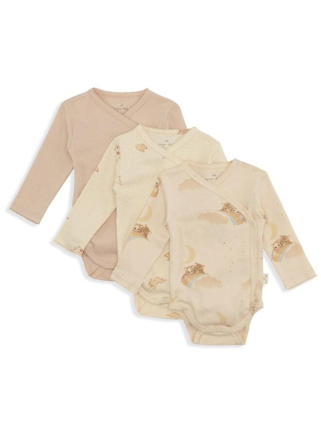3-PACK NEWBORN BODY - CUE KITTY PACK - Konges Slojd