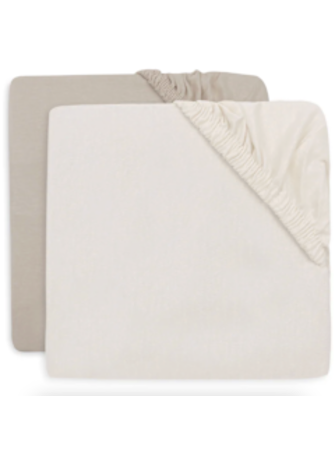 Hoeslaken Jersey 60x120 - 2 stuks - Oatmeal/Sand - Jollein