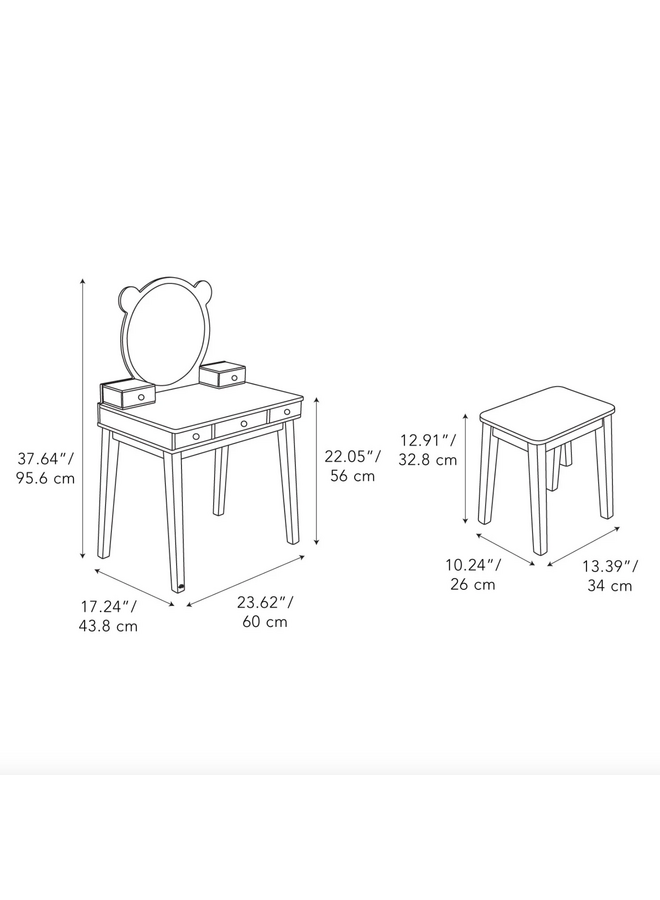 Make Up Tafel & Stoeltje - Tender Leaf