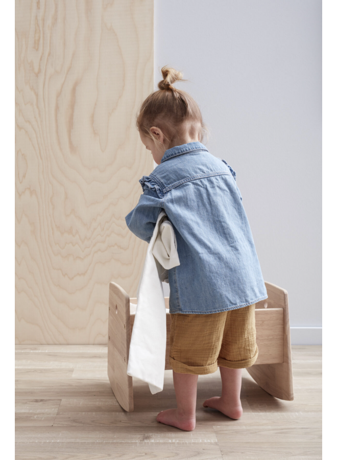 Poppenwieg Nature inclusief bedset - Kid's Concept
