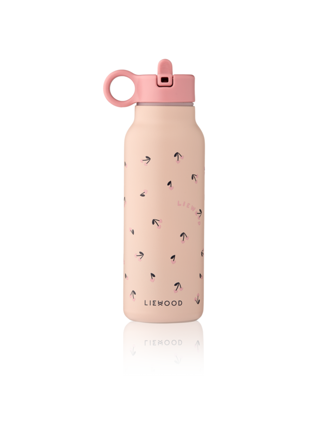 Falk Water Bottle 350 ml - Mini Cherry heart / Rosey - Liewood