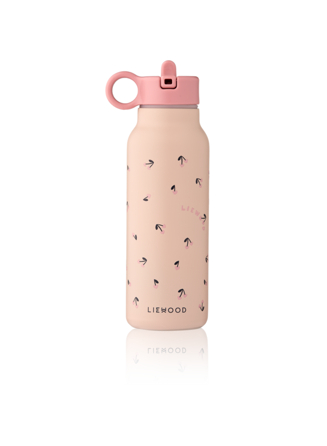 Falk Water Bottle 350 ml - Mini Cherry heart / Rosey - Liewood