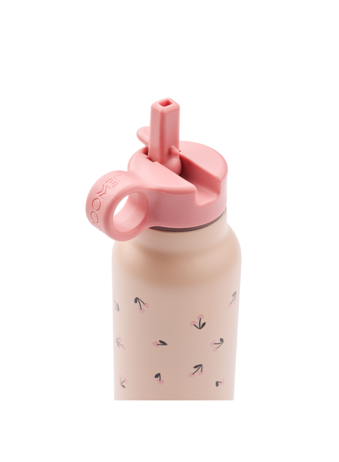 Falk Water Bottle 350 ml - Mini Cherry heart / Rosey - Liewood