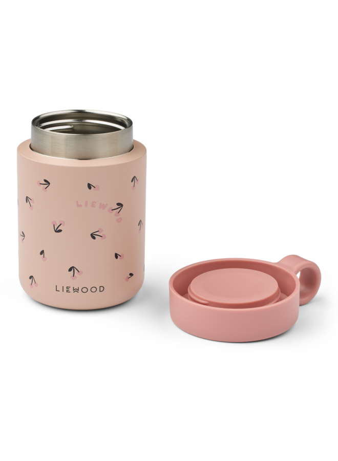 Kiani Printed Food Jar - Mini Cherry heart / Rosey - Liewood