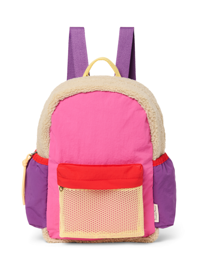 Patchwork Midi Backpack - Bright Pink - Studio Noos