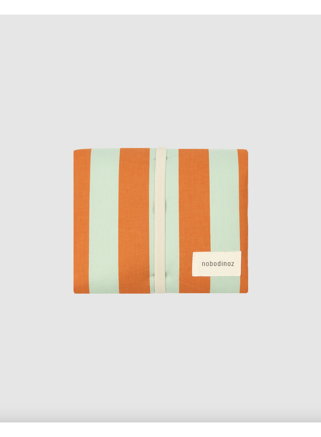 Waterproof Verzorgingsmatje Stories - Green Orange Stripes  - Nobodinoz
