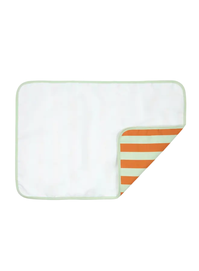 Waterproof Verzorgingsmatje Stories - Green Orange Stripes  - Nobodinoz