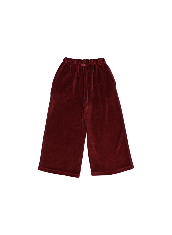 Velvet Wide Leg Pants - Pomegranate - Buho