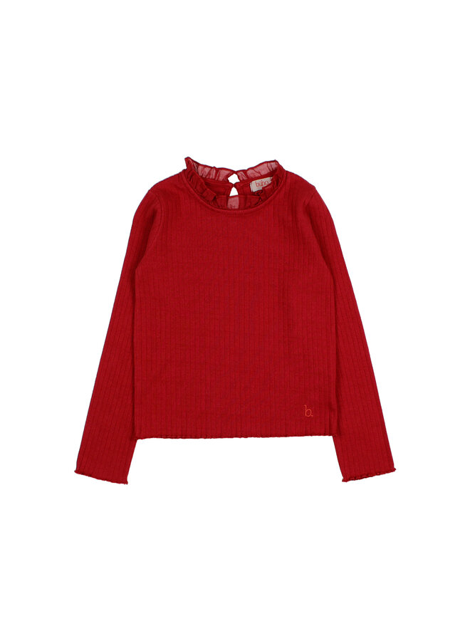 Ruffle T-Shirt - Cherry - Buho