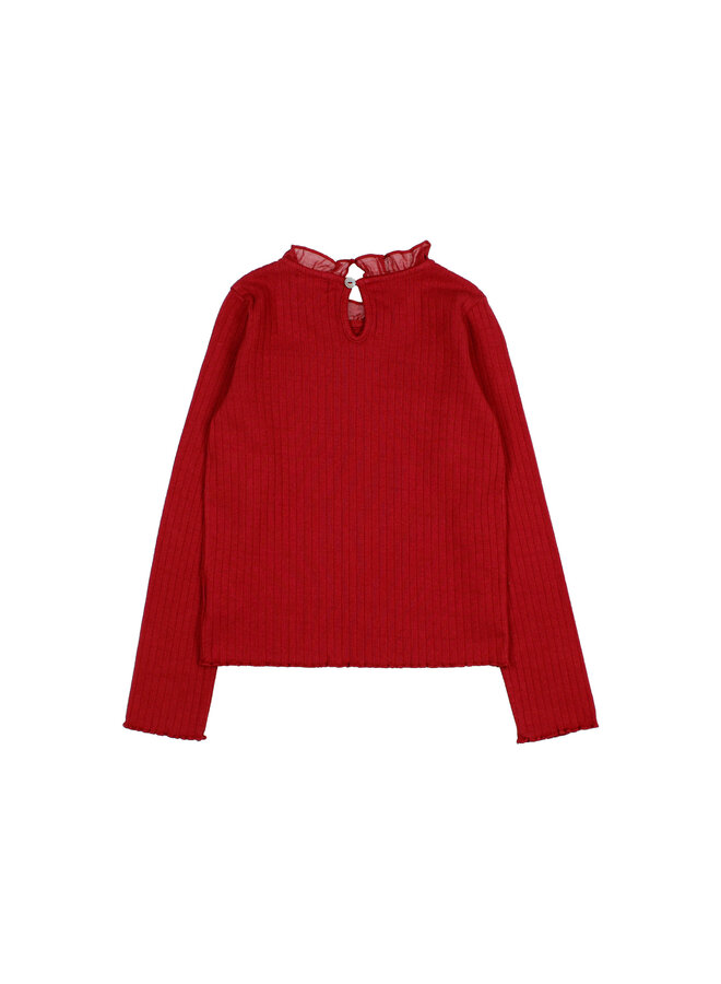 Ruffle T-Shirt - Cherry - Buho