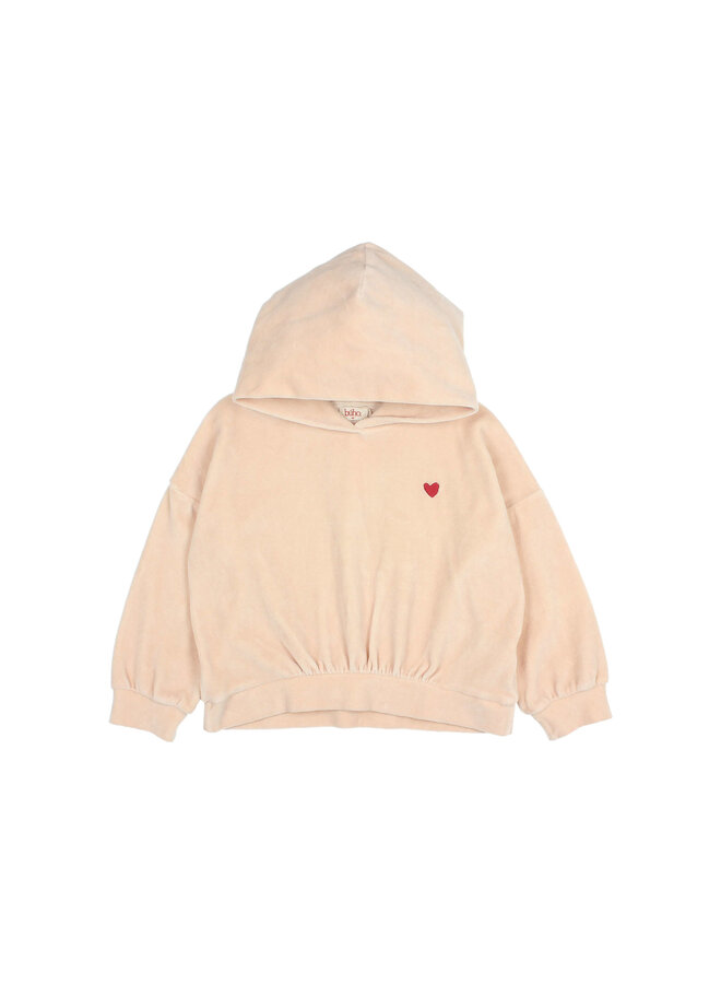 Velvet Hoodie - Cream Pink - Buho