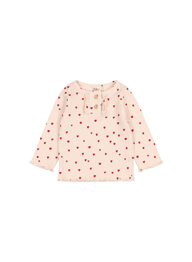 Bebe Mini Cuore T-Shirt - Cream Pink - Buho