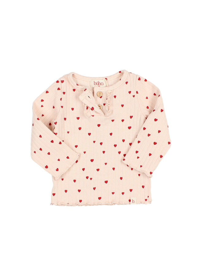 Bebe Mini Cuore T-Shirt - Cream Pink - Buho