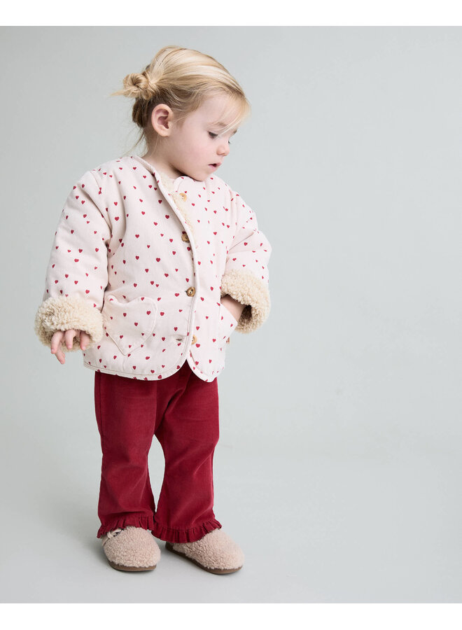 Bebe Soft Velour Pants - Cherry - Buho