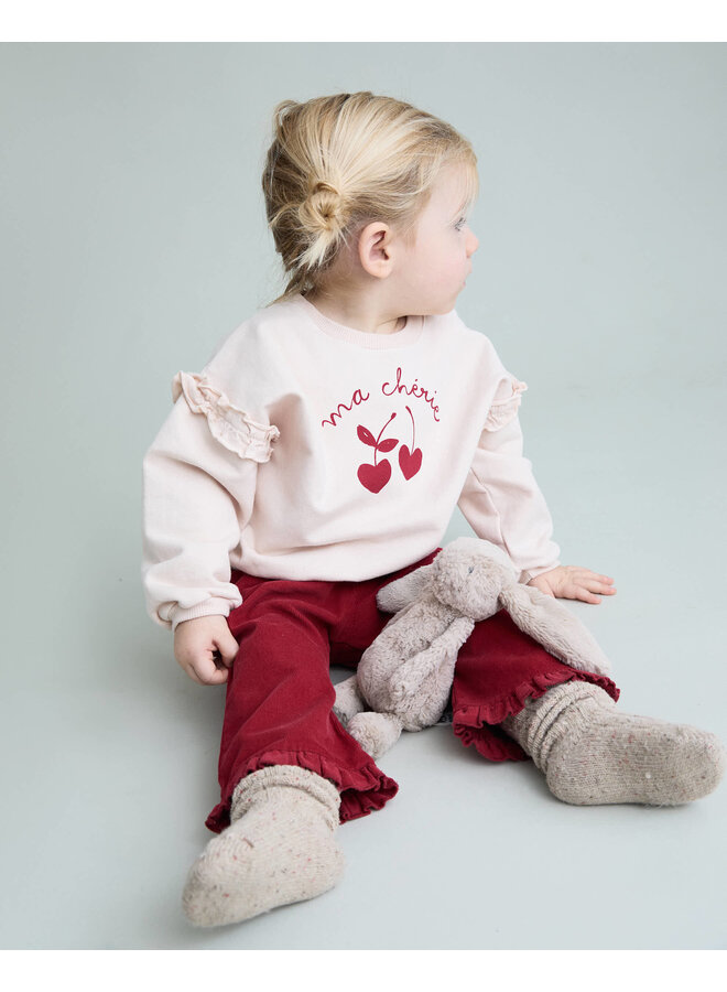 Bebe Soft Velour Pants - Cherry - Buho