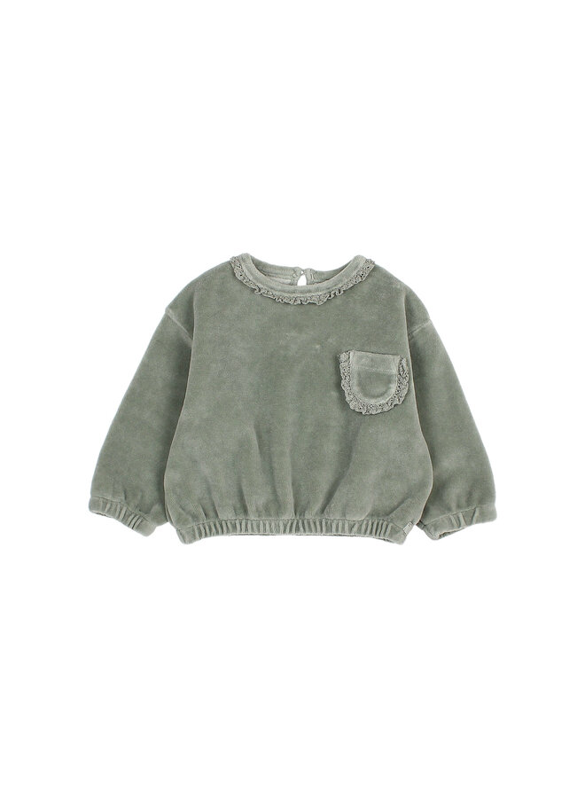 Bebe Velvet Sweatshirt - Eucalyptus - Buho