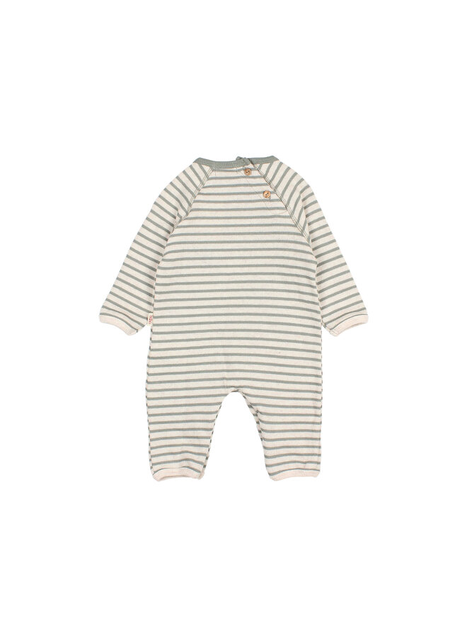 Bebe Soft Stripes Jumpsuit - Eucalyptus - Buho