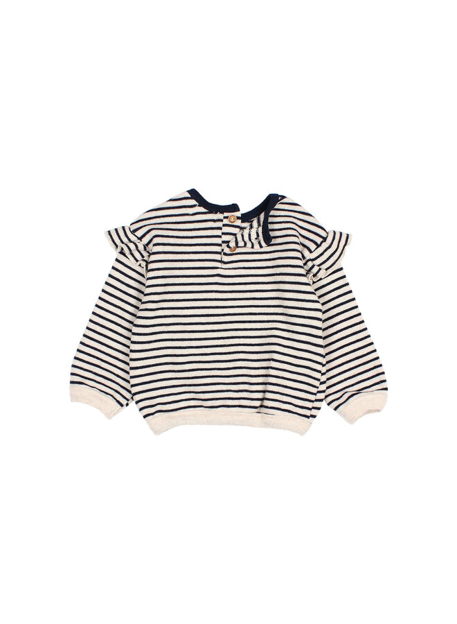Bebe Soft Stripes Girly Sweatshirt - Navy - Buho