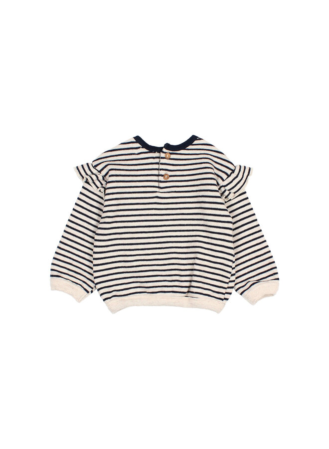 Bebe Soft Stripes Girly Sweatshirt - Navy - Buho